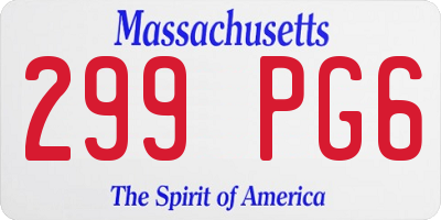 MA license plate 299PG6