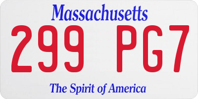 MA license plate 299PG7
