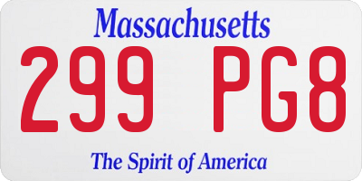 MA license plate 299PG8