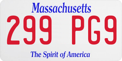 MA license plate 299PG9