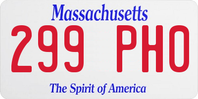 MA license plate 299PH0