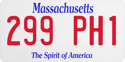 MA license plate 299PH1