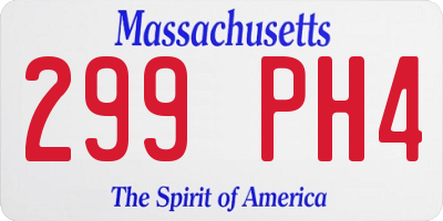 MA license plate 299PH4