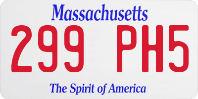 MA license plate 299PH5