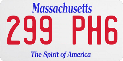 MA license plate 299PH6