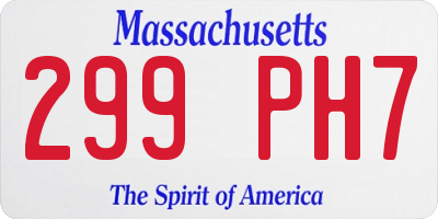 MA license plate 299PH7