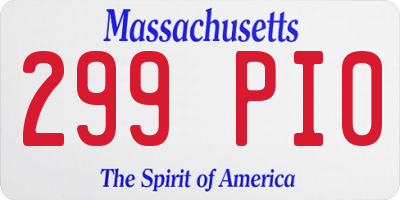 MA license plate 299PI0