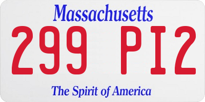 MA license plate 299PI2