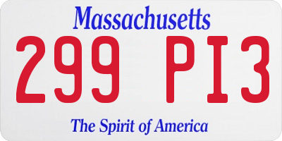 MA license plate 299PI3