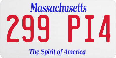 MA license plate 299PI4