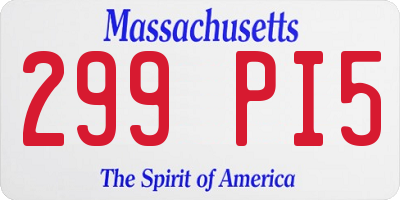 MA license plate 299PI5