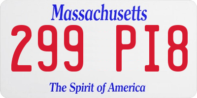 MA license plate 299PI8