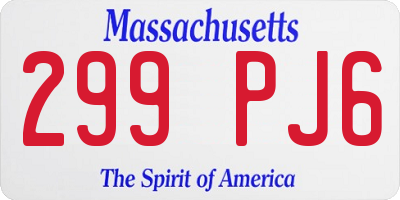 MA license plate 299PJ6