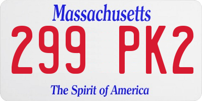 MA license plate 299PK2