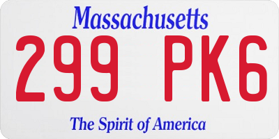 MA license plate 299PK6