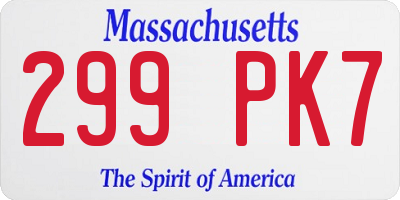 MA license plate 299PK7