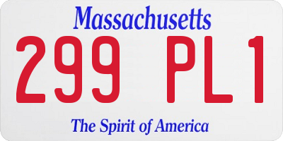 MA license plate 299PL1