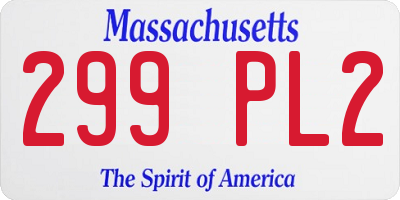 MA license plate 299PL2
