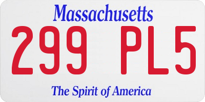 MA license plate 299PL5