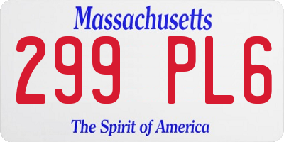 MA license plate 299PL6