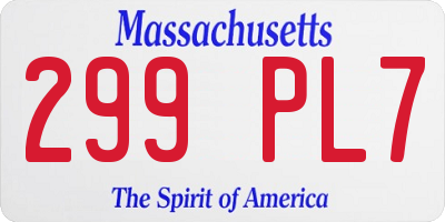 MA license plate 299PL7