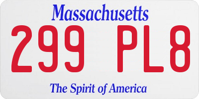 MA license plate 299PL8