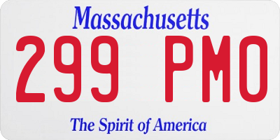 MA license plate 299PM0