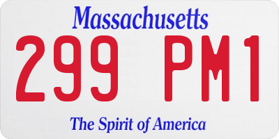 MA license plate 299PM1