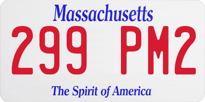 MA license plate 299PM2