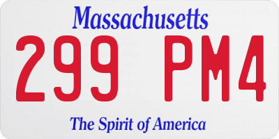 MA license plate 299PM4