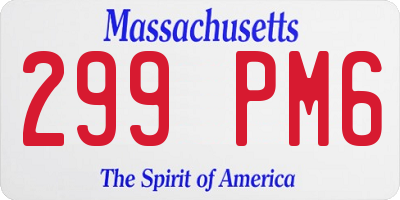 MA license plate 299PM6