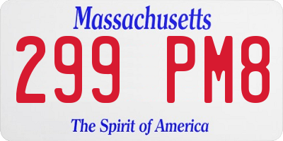 MA license plate 299PM8