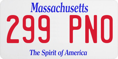 MA license plate 299PN0