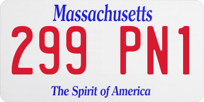 MA license plate 299PN1