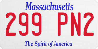 MA license plate 299PN2