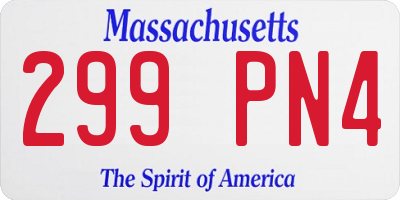 MA license plate 299PN4