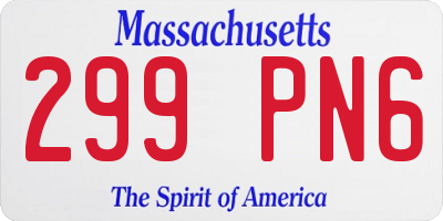 MA license plate 299PN6