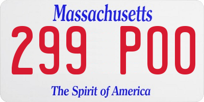MA license plate 299PO0
