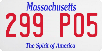 MA license plate 299PO5