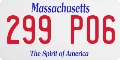 MA license plate 299PO6