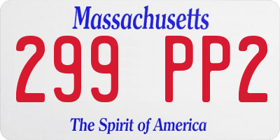 MA license plate 299PP2