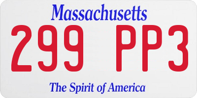 MA license plate 299PP3
