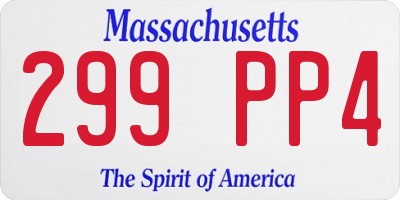 MA license plate 299PP4