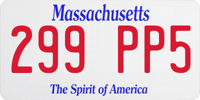MA license plate 299PP5