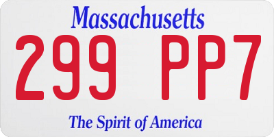 MA license plate 299PP7