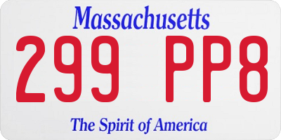 MA license plate 299PP8
