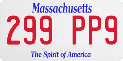 MA license plate 299PP9
