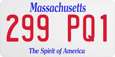 MA license plate 299PQ1