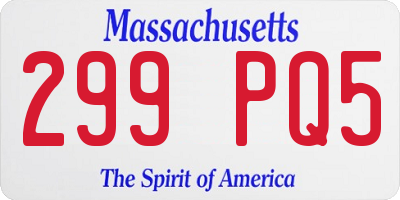 MA license plate 299PQ5