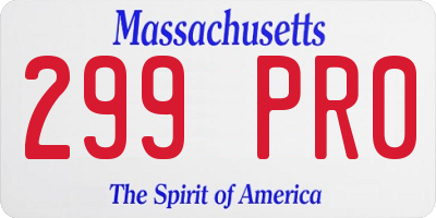 MA license plate 299PR0